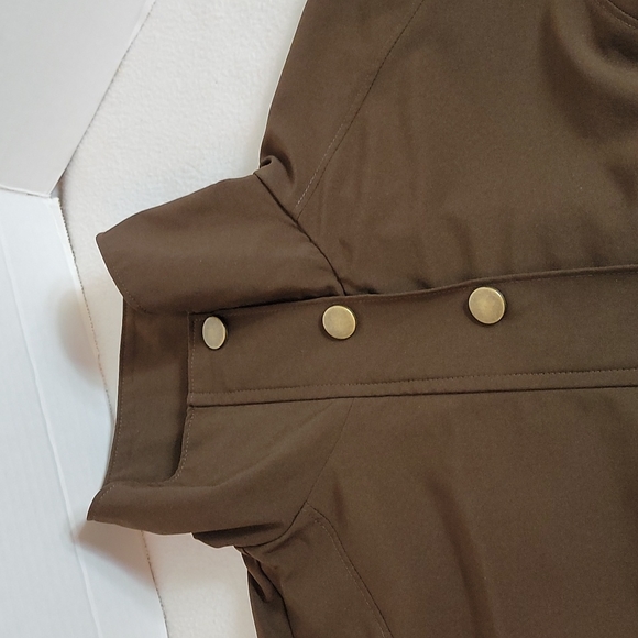 Laura Ashley Women's Brown Roll Tab Zip Up Jacket, PM - Picture 3 of 9